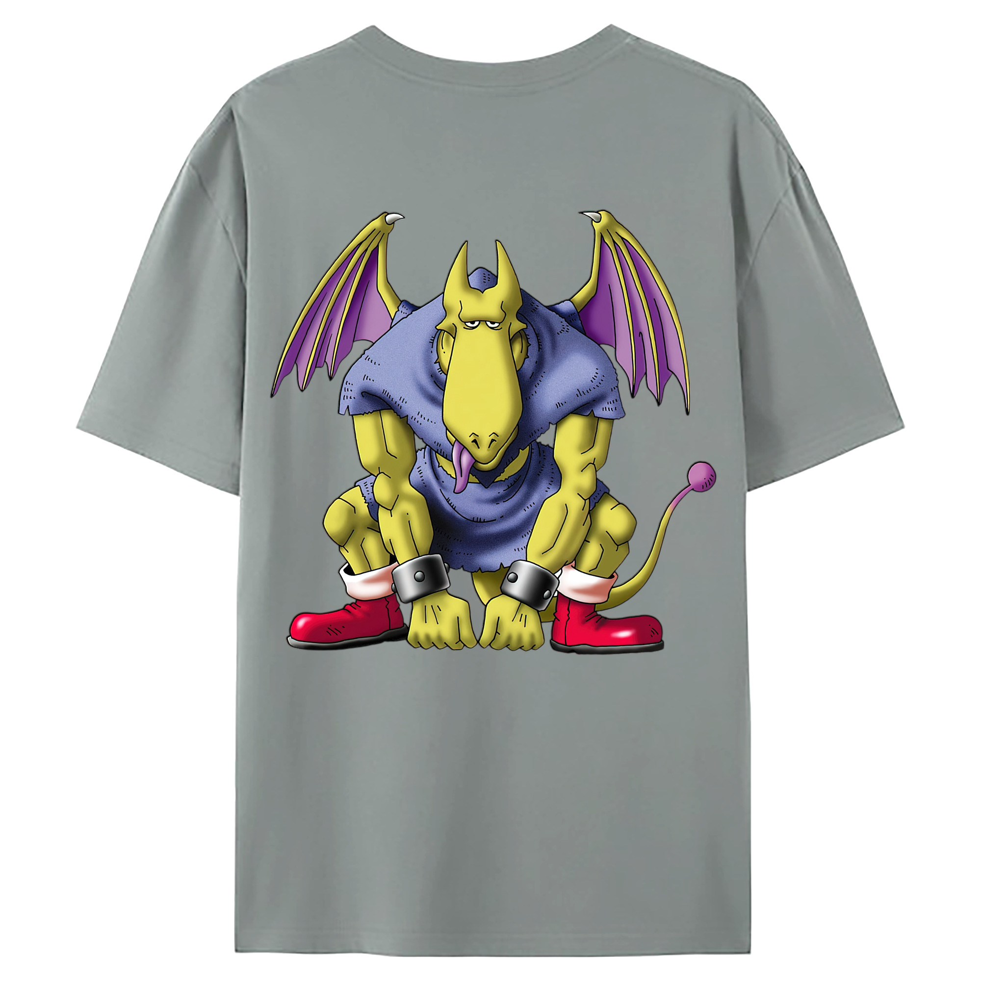 （画像用） ドラゴンクエスト Doragon Kuesuto Dragon Quest 綿100％ メンズ半袖Tシャツ（バックプリント） 通気性